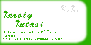 karoly kutasi business card